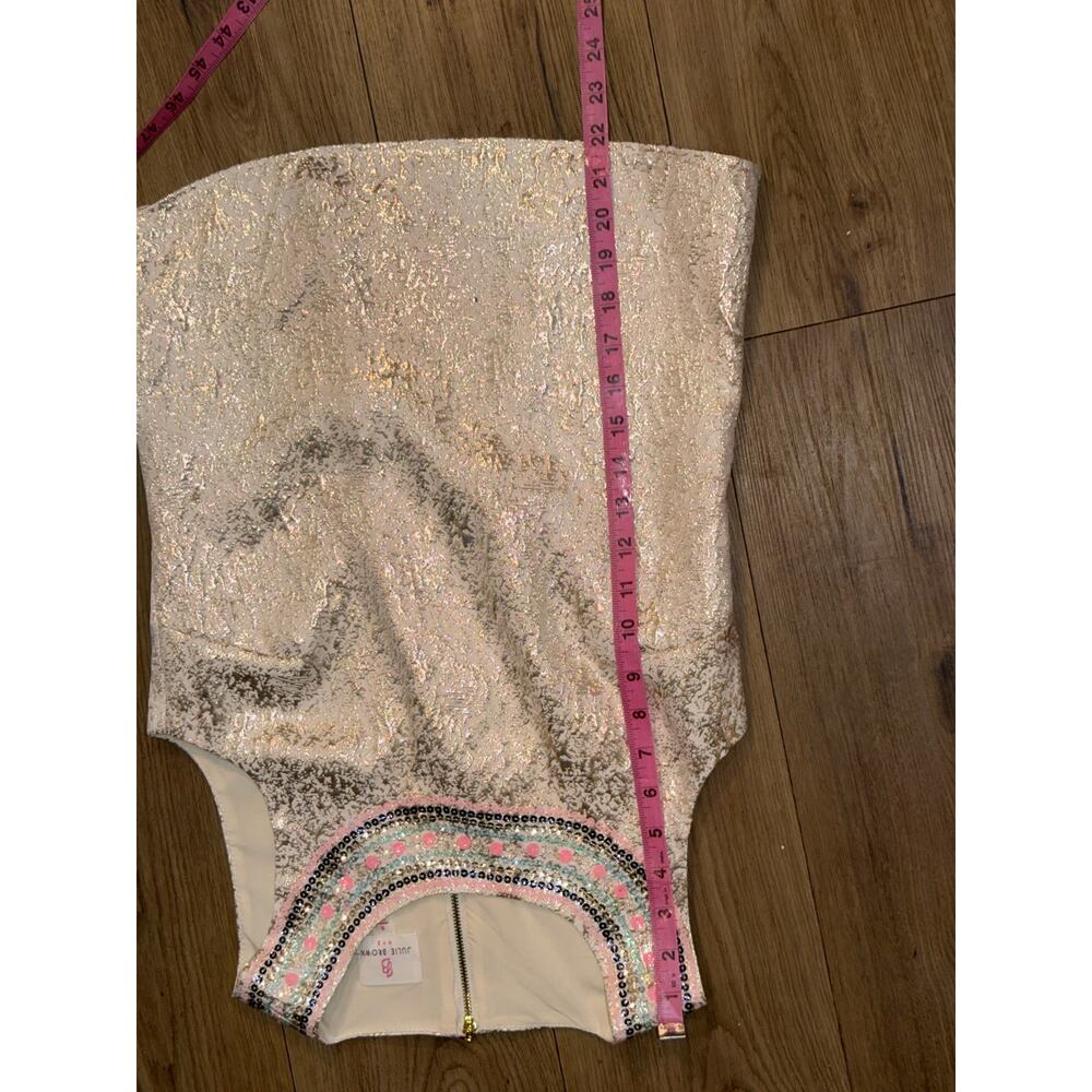 Julie Brown NYC Sequin Embellished Metallic Brocade Sleeveless Top Size 0 - Picture 5 of 6